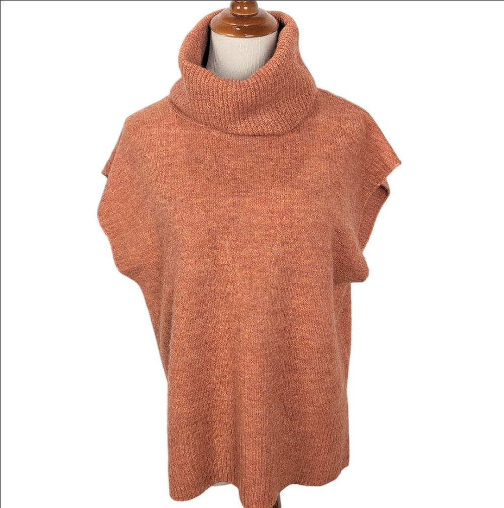 George Turtleneck Sleeveless Sweater Size Small Rust Orange - Picture 8 of 8